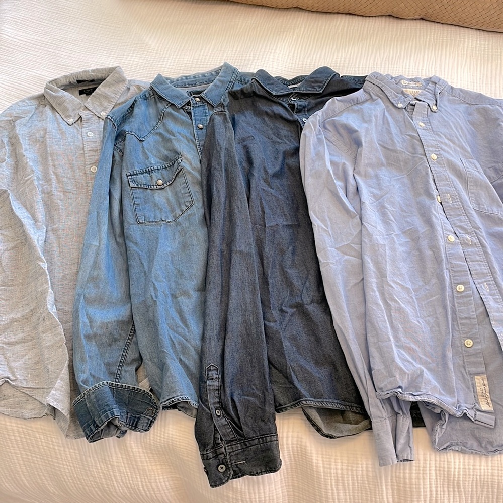 Men’s Long Sleeve Button Up - Denim